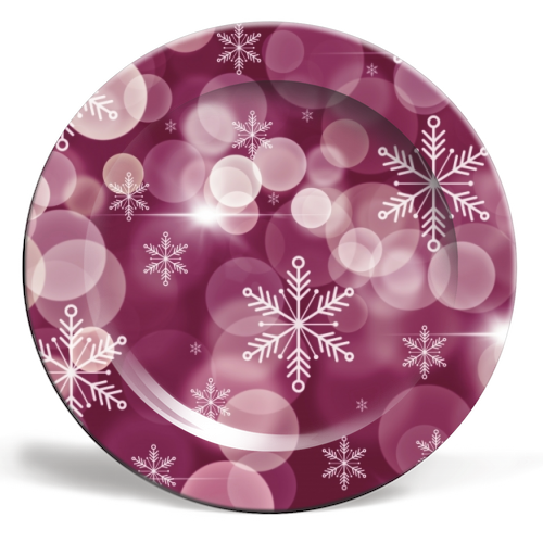 Magical snowflake - ceramic dinner plate by Cheryl Boland