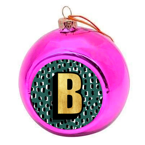 Monogram Letter B - colourful christmas bauble by Nichola Cowdery