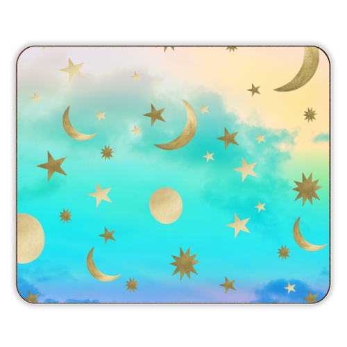 Pastel Rainbow Starry Sky Moon Dream #1 #decor #art - designer placemat by Anita Bella Jantz