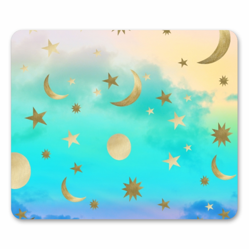 Pastel Rainbow Starry Sky Moon Dream #1 #decor #art - funny mouse mat by Anita Bella Jantz