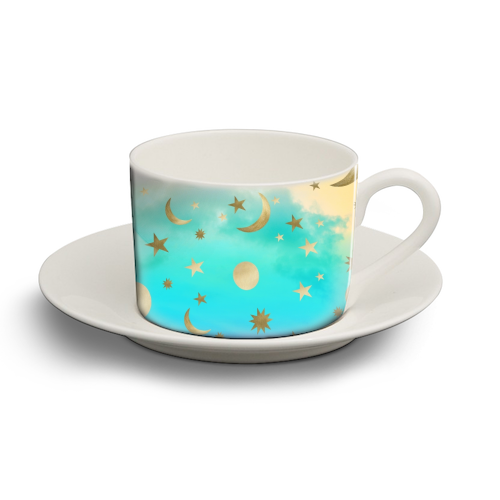 Pastel Rainbow Starry Sky Moon Dream #1 #decor #art - personalised cup and saucer by Anita Bella Jantz