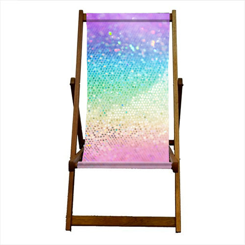 Rainbow Princess Glitter #3 (Faux Glitter - Photography) #shiny #decor #art - canvas deck chair by Anita Bella Jantz