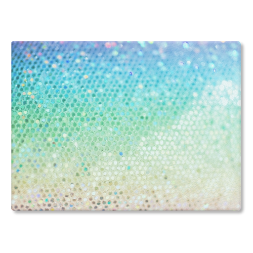 Rainbow Princess Glitter #3 (Faux Glitter - Photography) #shiny #decor #art - glass chopping board by Anita Bella Jantz