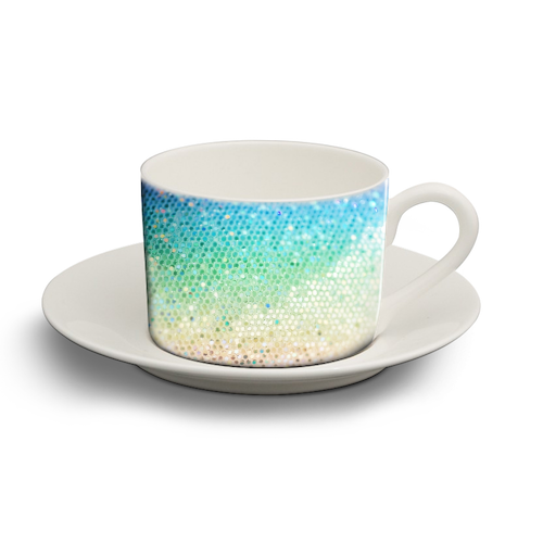 Rainbow Princess Glitter #3 (Faux Glitter - Photography) #shiny #decor #art - personalised cup and saucer by Anita Bella Jantz