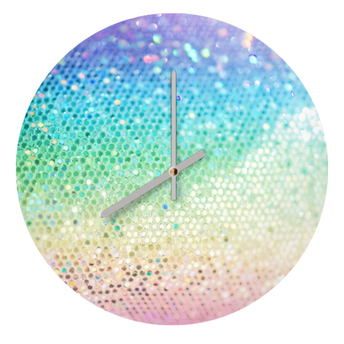 Rainbow Princess Glitter #3 (Faux Glitter - Photography) #shiny #decor #art - quirky wall clock by Anita Bella Jantz