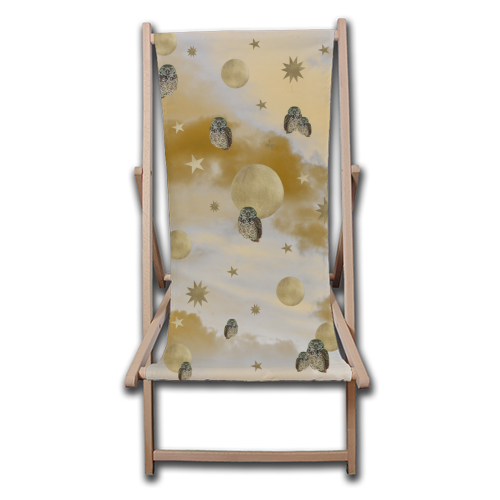 Owl Starry Sky Moon Dream #1 #decor #art - canvas deck chair by Anita Bella Jantz