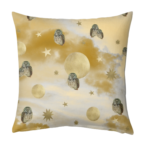 Owl Starry Sky Moon Dream #1 #decor #art - designed cushion by Anita Bella Jantz