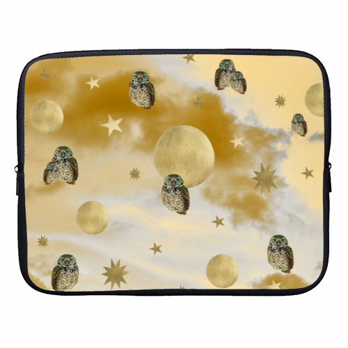 Owl Starry Sky Moon Dream #1 #decor #art - designer laptop sleeve by Anita Bella Jantz