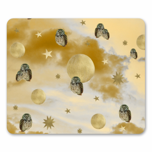 Owl Starry Sky Moon Dream #1 #decor #art - funny mouse mat by Anita Bella Jantz