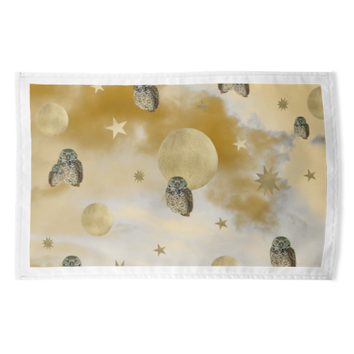 Owl Starry Sky Moon Dream #1 #decor #art - funny tea towel by Anita Bella Jantz