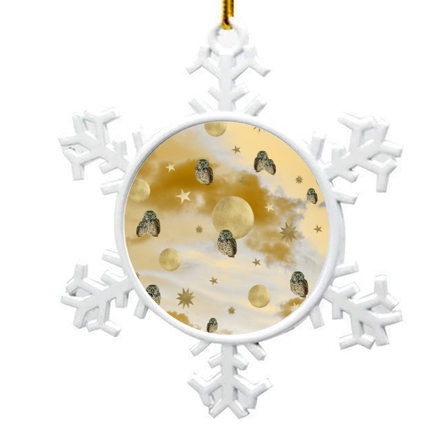 Owl Starry Sky Moon Dream #1 #decor #art - snowflake decoration by Anita Bella Jantz