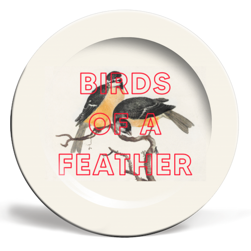 Birds Of A Feather - ceramic dinner plate by The 13 Prints