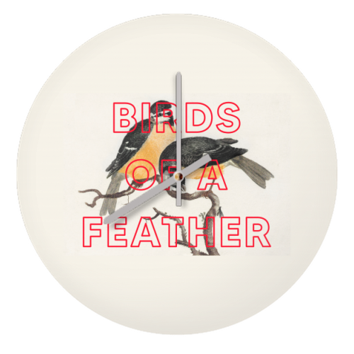Birds Of A Feather - quirky wall clock by The 13 Prints