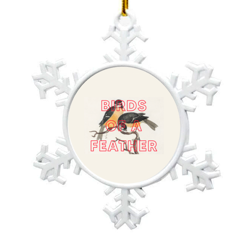 Birds Of A Feather - snowflake decoration by The 13 Prints