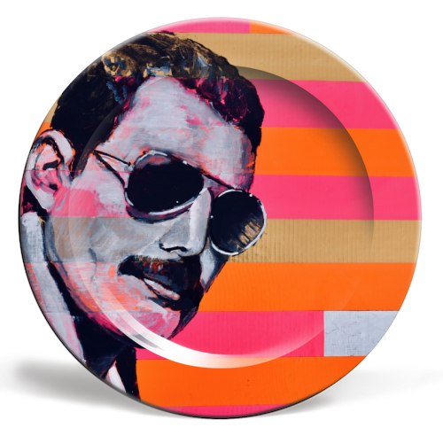 Freddie Mercury - ceramic dinner plate by Kirstie Taylor