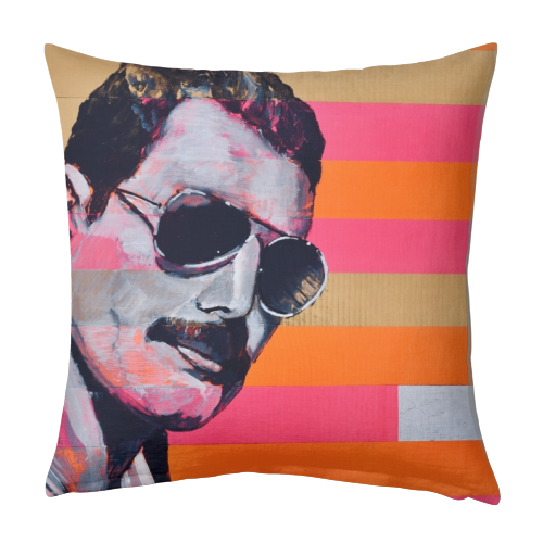 Freddie Mercury - designed cushion by Kirstie Taylor