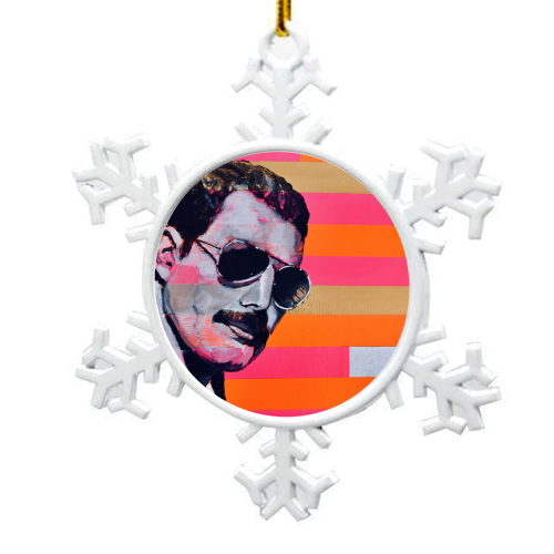 Freddie Mercury - snowflake decoration by Kirstie Taylor