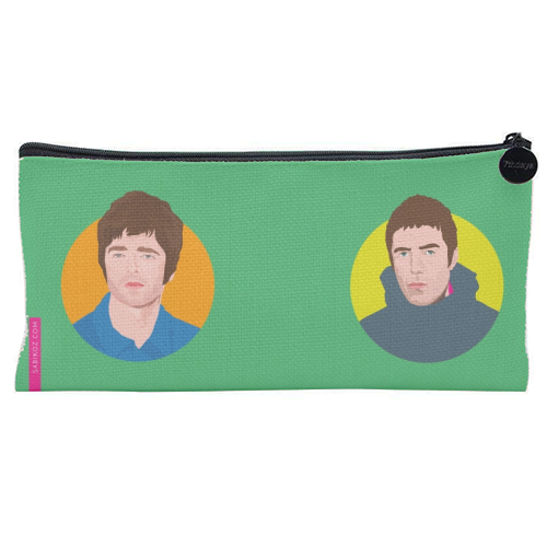 Oasis Liam Gallagher Noel Gallagher - flat pencil case by SABI KOZ