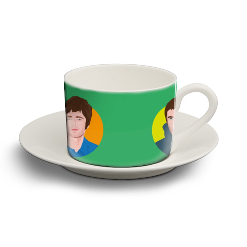 Oasis Liam Gallagher Noel Gallagher - personalised cup and saucer by SABI KOZ