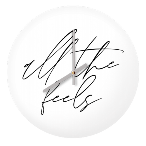 All the Feels - quirky wall clock by Toni Scott