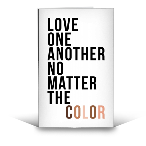 Love One Another No Matter the Color - funny greeting card by Toni Scott