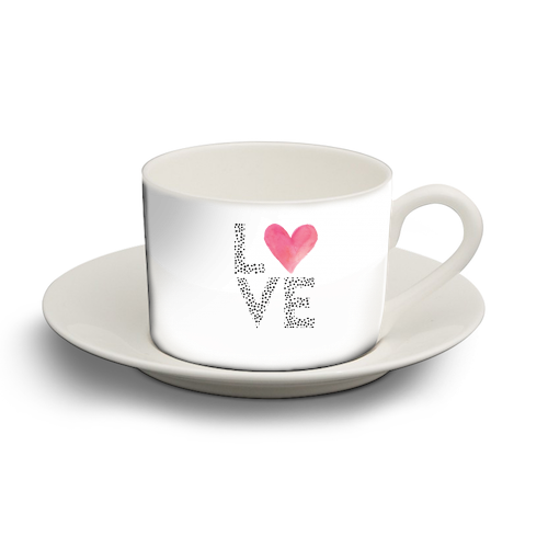 LOVE - personalised cup and saucer by The 13 Prints