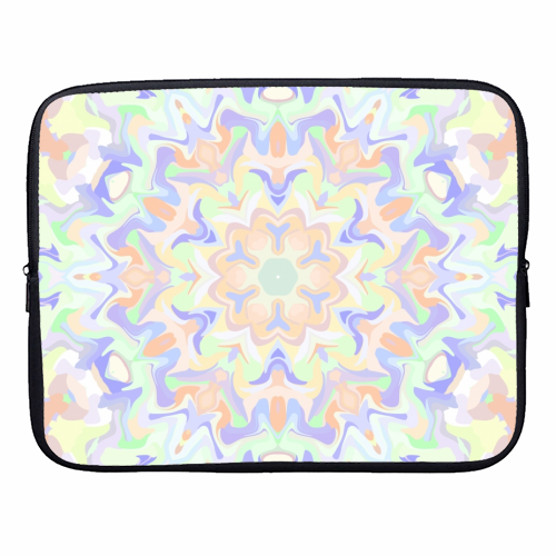 Funky Pastel Boho Hippie Mandala - designer laptop sleeve by Kaleiope Studio