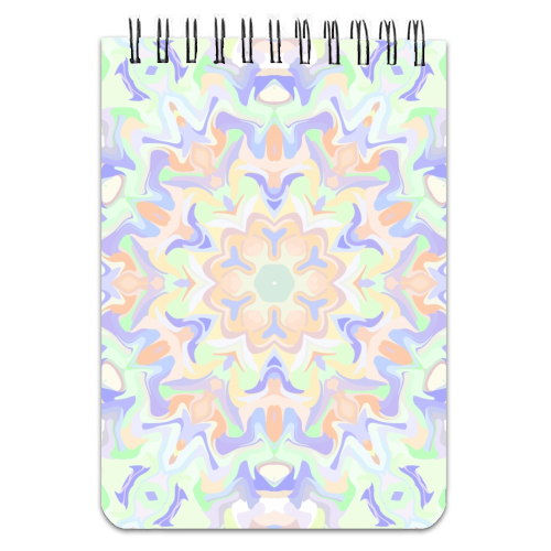 Funky Pastel Boho Hippie Mandala - personalised A4, A5, A6 notebook by Kaleiope Studio