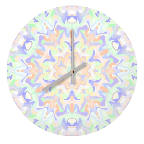 Funky Pastel Boho Hippie Mandala - quirky wall clock by Kaleiope Studio