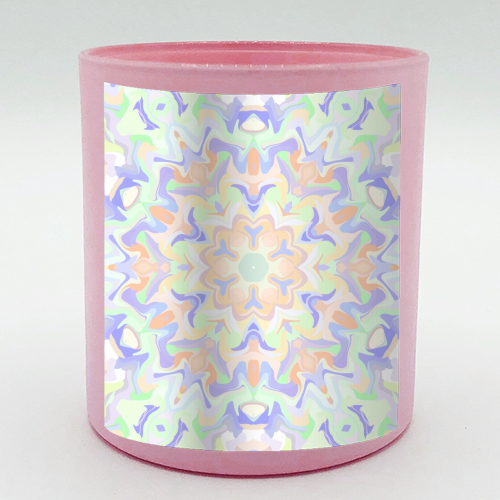 Funky Pastel Boho Hippie Mandala - scented candle by Kaleiope Studio