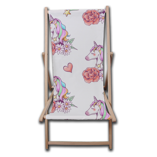 unicorn pattern - canvas deck chair by haris kavalla