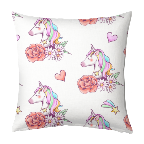 unicorn pattern - designed cushion by haris kavalla