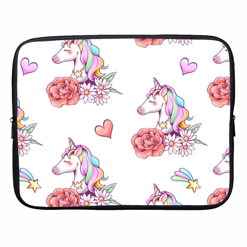 unicorn pattern - designer laptop sleeve by haris kavalla