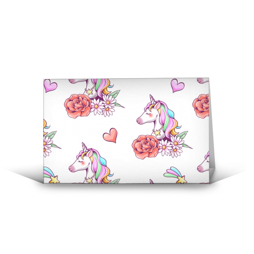 unicorn pattern - funny greeting card by haris kavalla