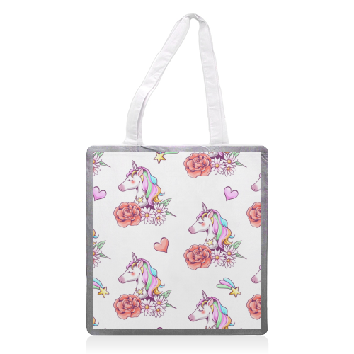 unicorn pattern - printed tote bag by haris kavalla