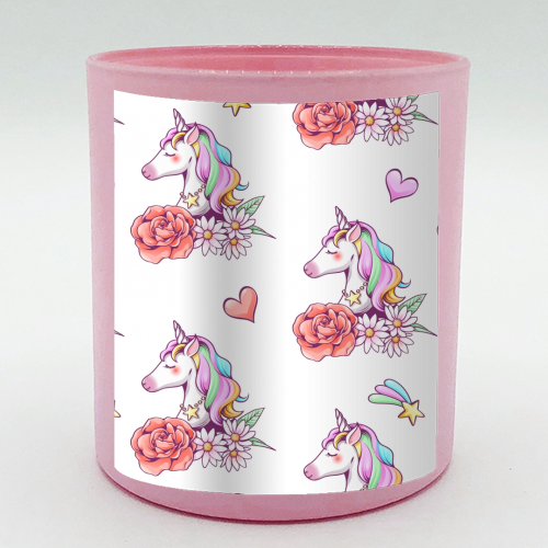 unicorn pattern - scented candle by haris kavalla