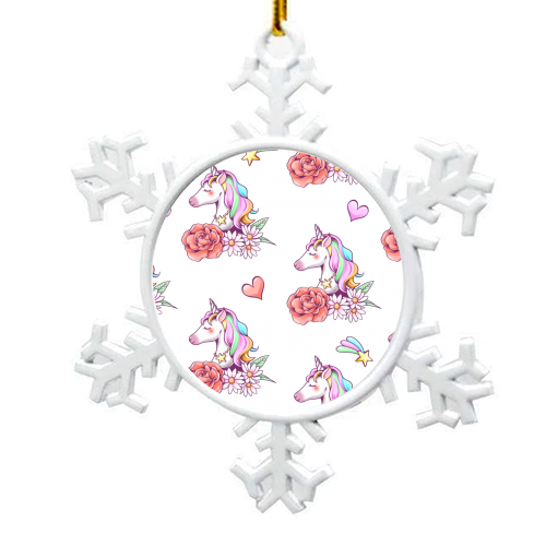 unicorn pattern - snowflake decoration by haris kavalla