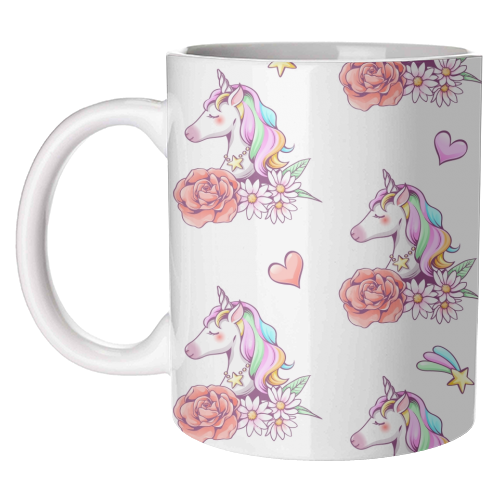 unicorn pattern - unique mug by haris kavalla