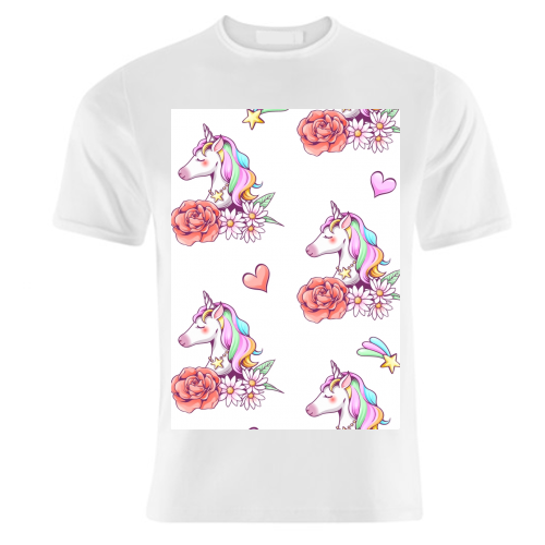 unicorn pattern - unique t shirt by haris kavalla
