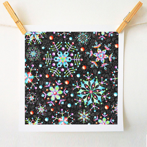 Prismatic Snowflakes - A1 - A4 art print by Patricia Shea