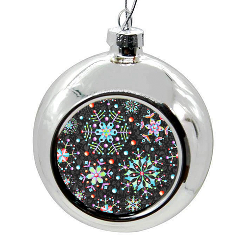 Prismatic Snowflakes - colourful christmas bauble by Patricia Shea