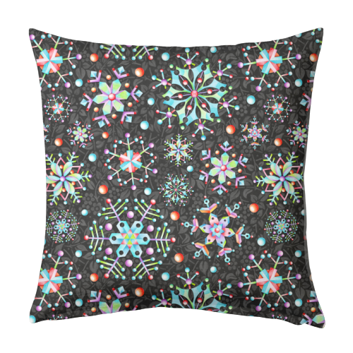 Prismatic Snowflakes - designed cushion by Patricia Shea