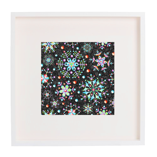 Prismatic Snowflakes - framed poster print by Patricia Shea