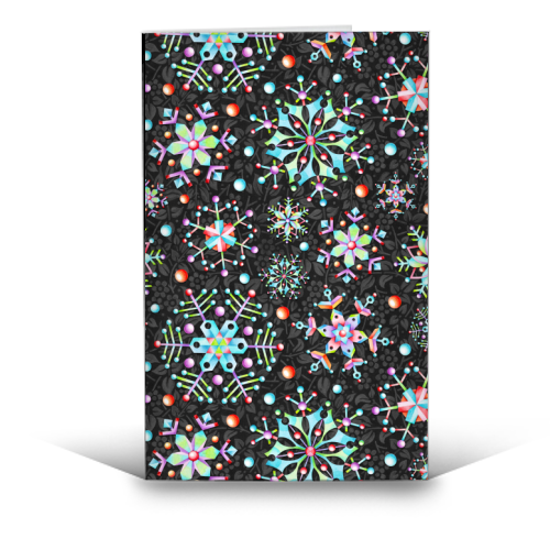 Prismatic Snowflakes - funny greeting card by Patricia Shea