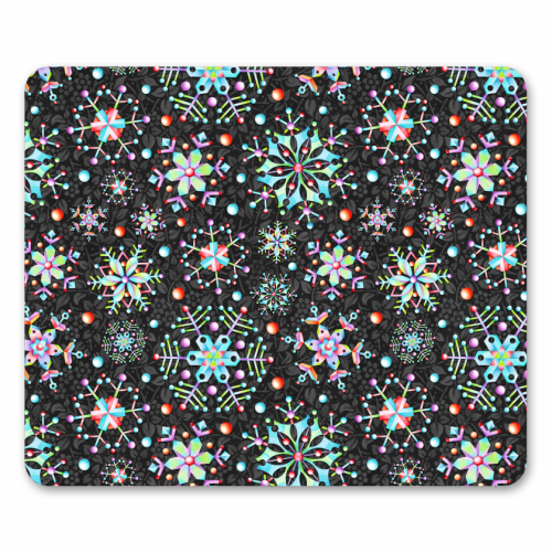 Prismatic Snowflakes - funny mouse mat by Patricia Shea