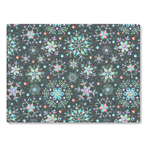 Prismatic Snowflakes - glass chopping board by Patricia Shea