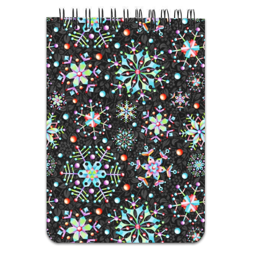 Prismatic Snowflakes - personalised A4, A5, A6 notebook by Patricia Shea