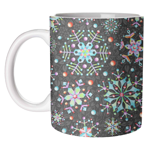 Prismatic Snowflakes - unique mug by Patricia Shea