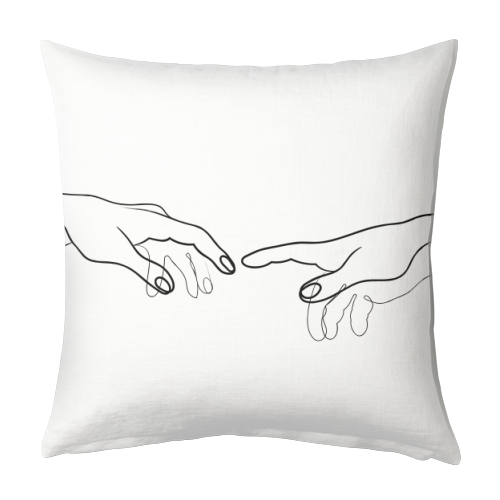Reaching Out For Human Touch - designed cushion by Adam Regester