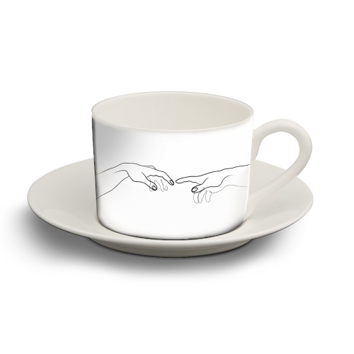 Reaching Out For Human Touch - personalised cup and saucer by Adam Regester